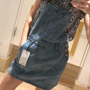 Forever 21 Light Wash Jean Overall Skirt S